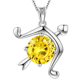 Zodiac Sagittarius Necklace November Birthstone Pendant Crystal - Necklaces - Aurora Tears